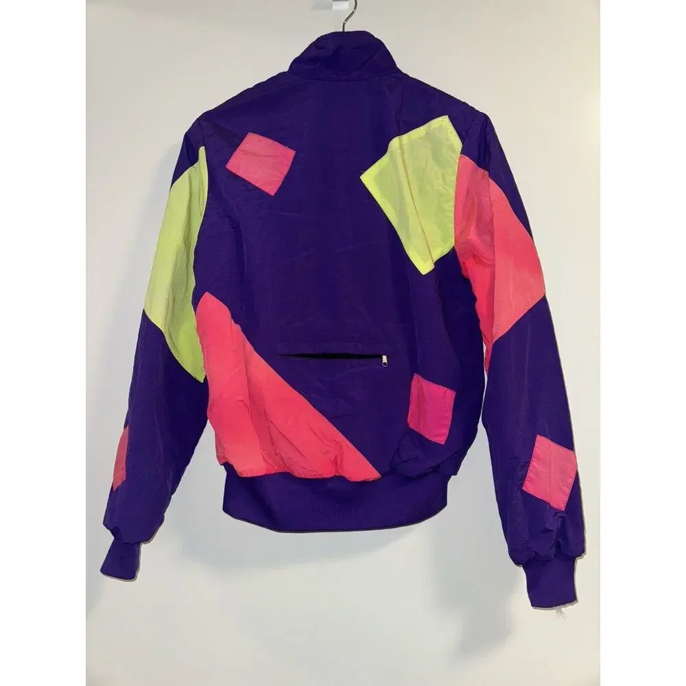Vintage Bellwether Cycling Jacket Colorblock Size MEDIUM Mens Womens purple